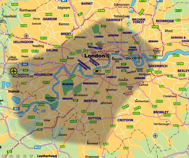 london map large areas we cover in london