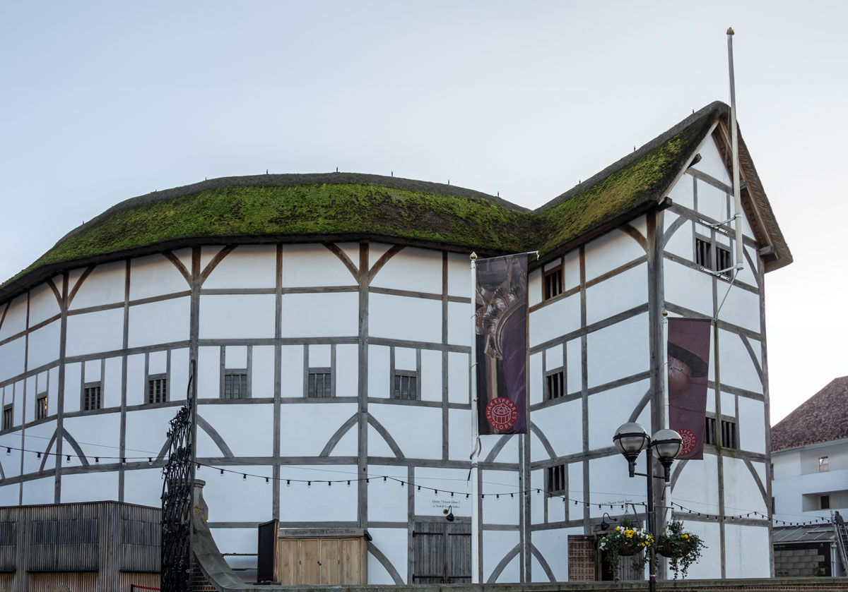 Historical Global Theatre London - With fresh exterior paint job